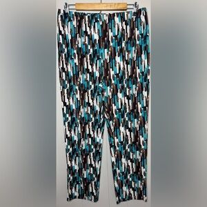 Chico's Easywear Pull On Patterned Stretch Pants Size Medium